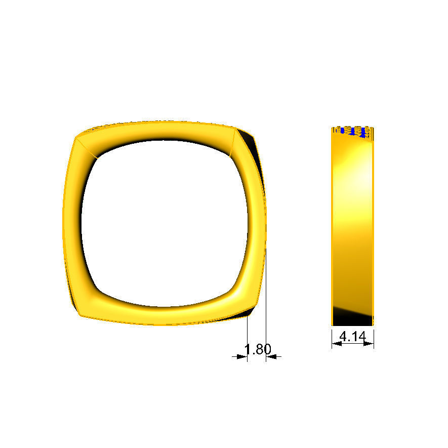 N082 Stylish ring with skewed top 3D print model_5