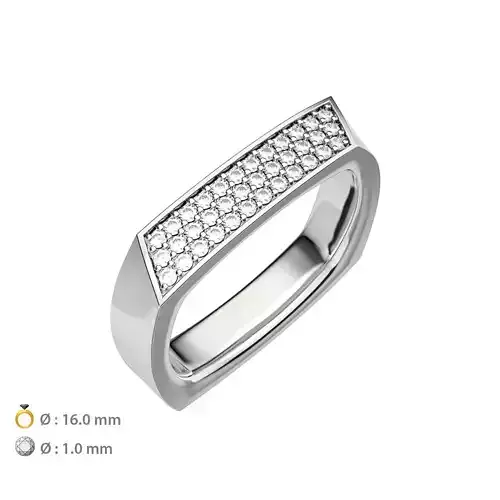 N082 Stylish ring with skewed top