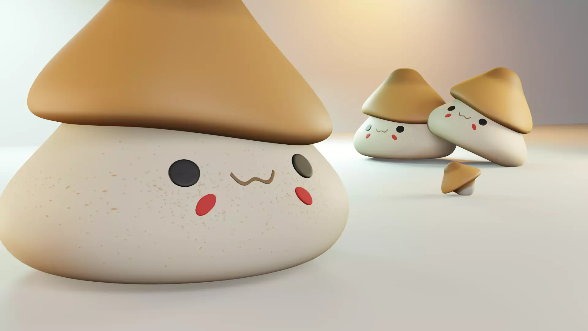 Mushroom Cartoony Character 3D model