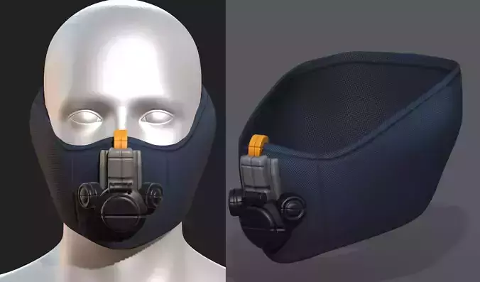 Gas mask respirator scifi futuristic 3d 