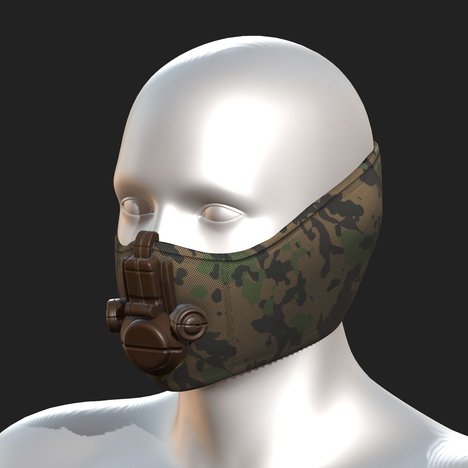 Gas mask respirator scifi futuristic 3d  Low-poly 3D model_7