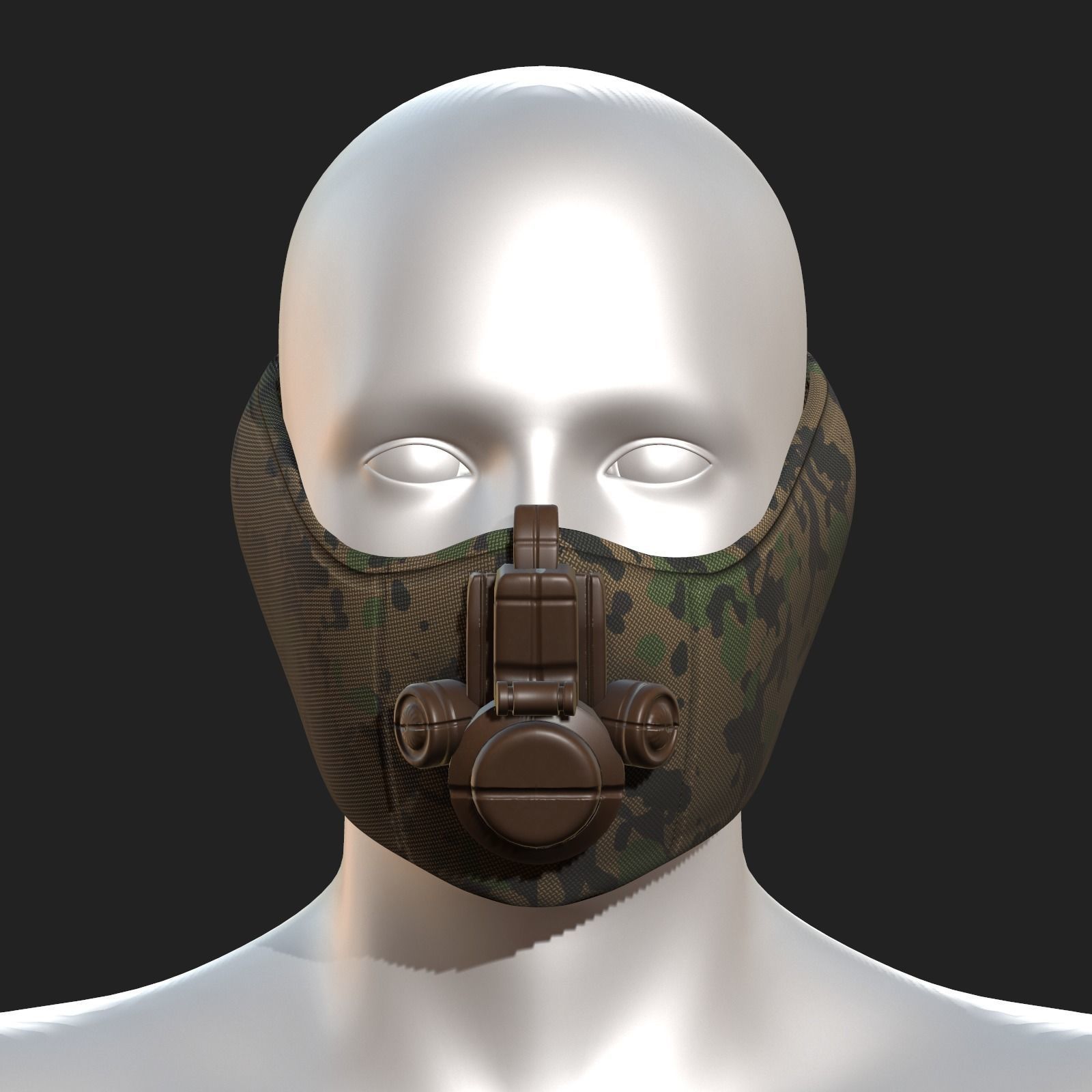 Gas mask respirator scifi futuristic 3d  Low-poly 3D model_8