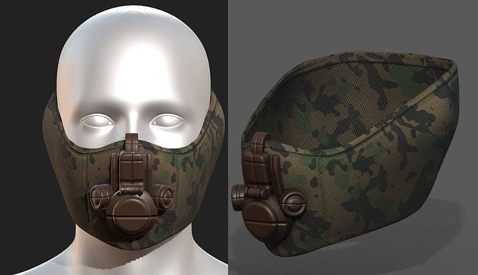 Gas mask respirator scifi futuristic 3d  Low-poly 3D model