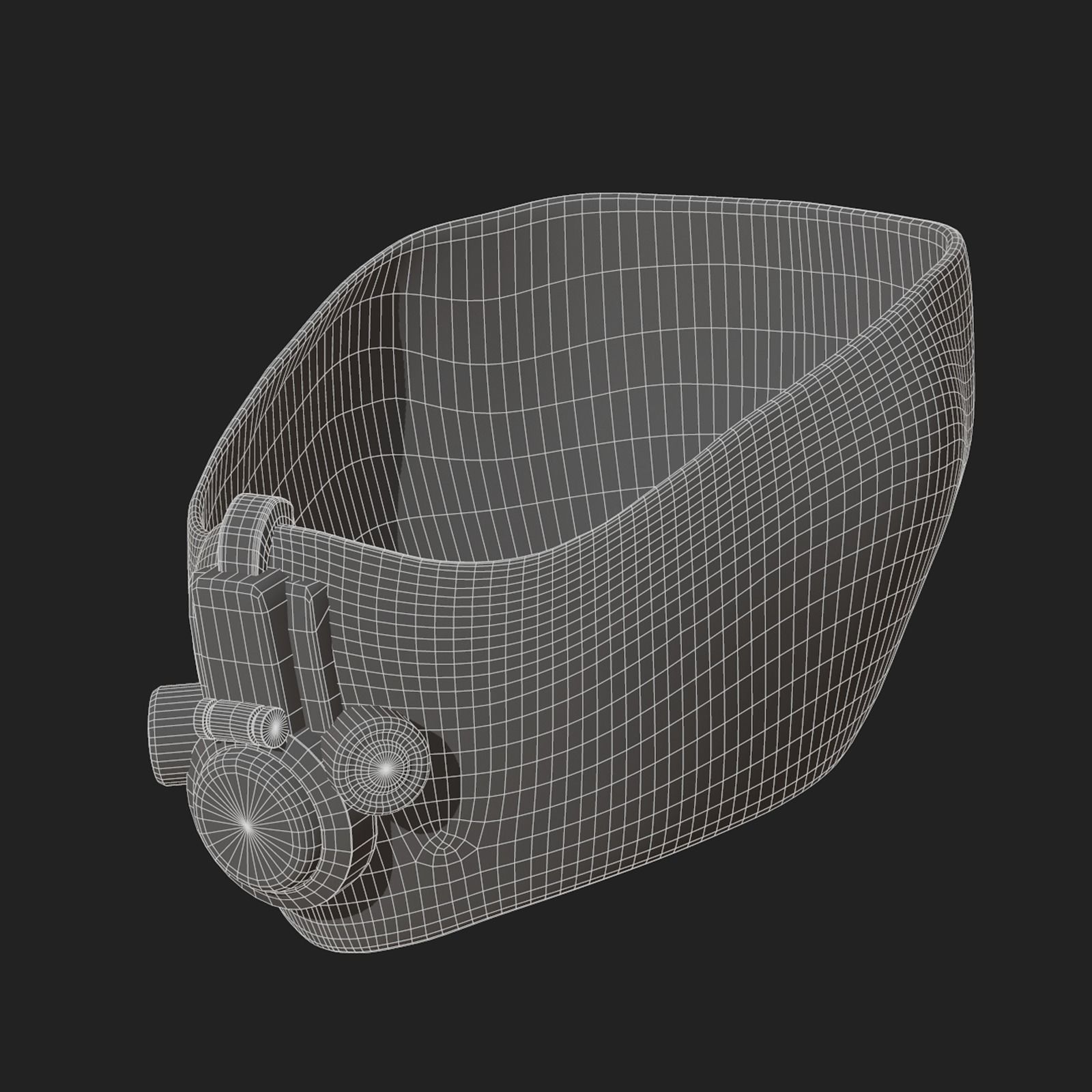 Gas mask respirator scifi futuristic 3d  Low-poly 3D model_10