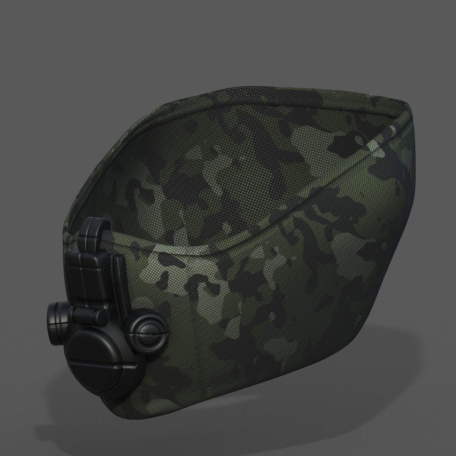 Gas mask helmet 3d model military combat fantasy Low-poly 3D model_4