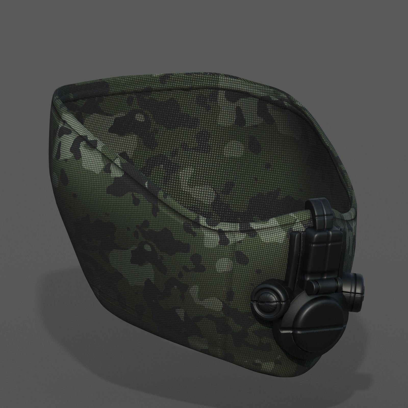 Gas mask helmet 3d model military combat fantasy Low-poly 3D model_9