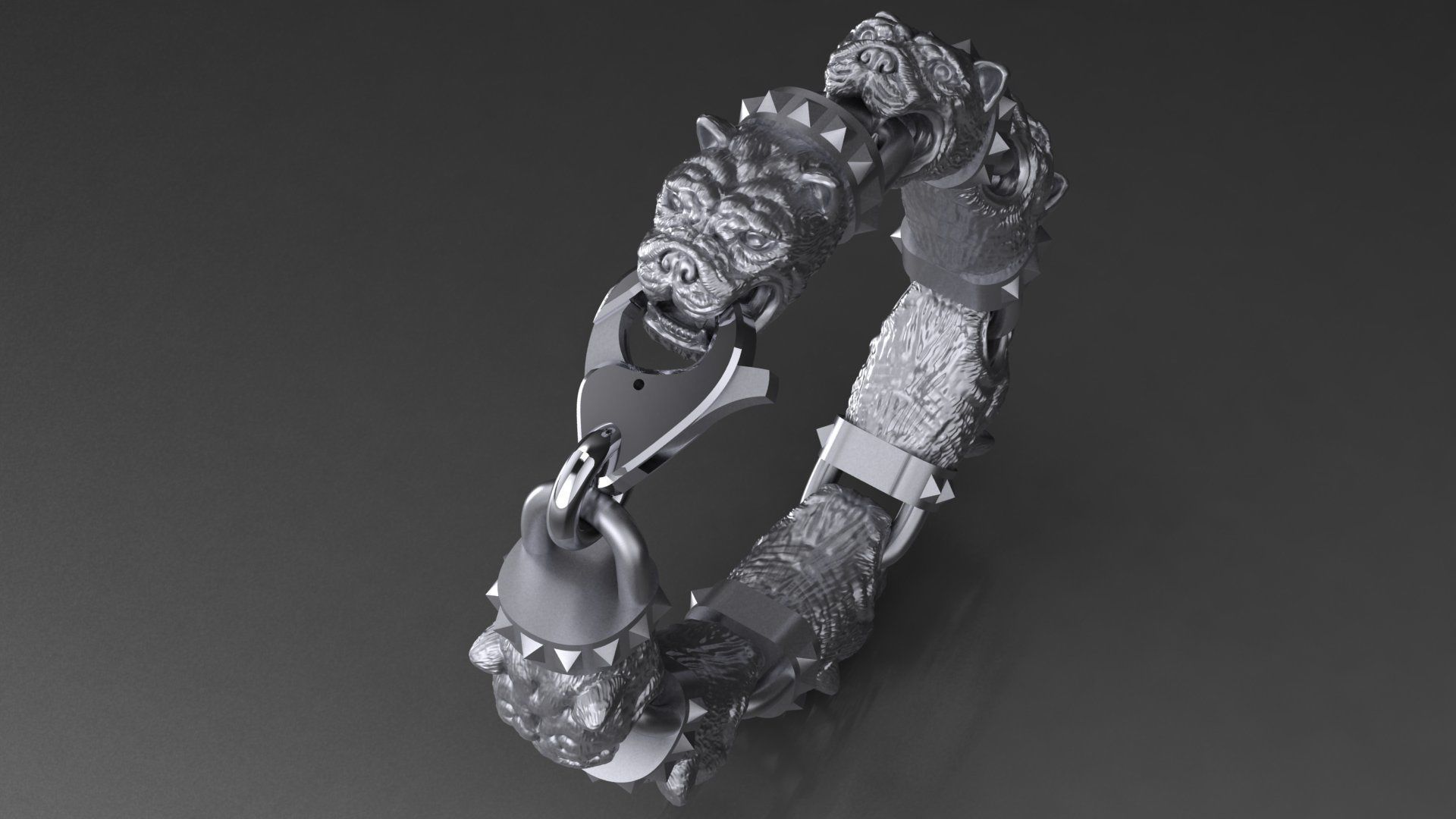 Bracelet Dogs 3D print model_2