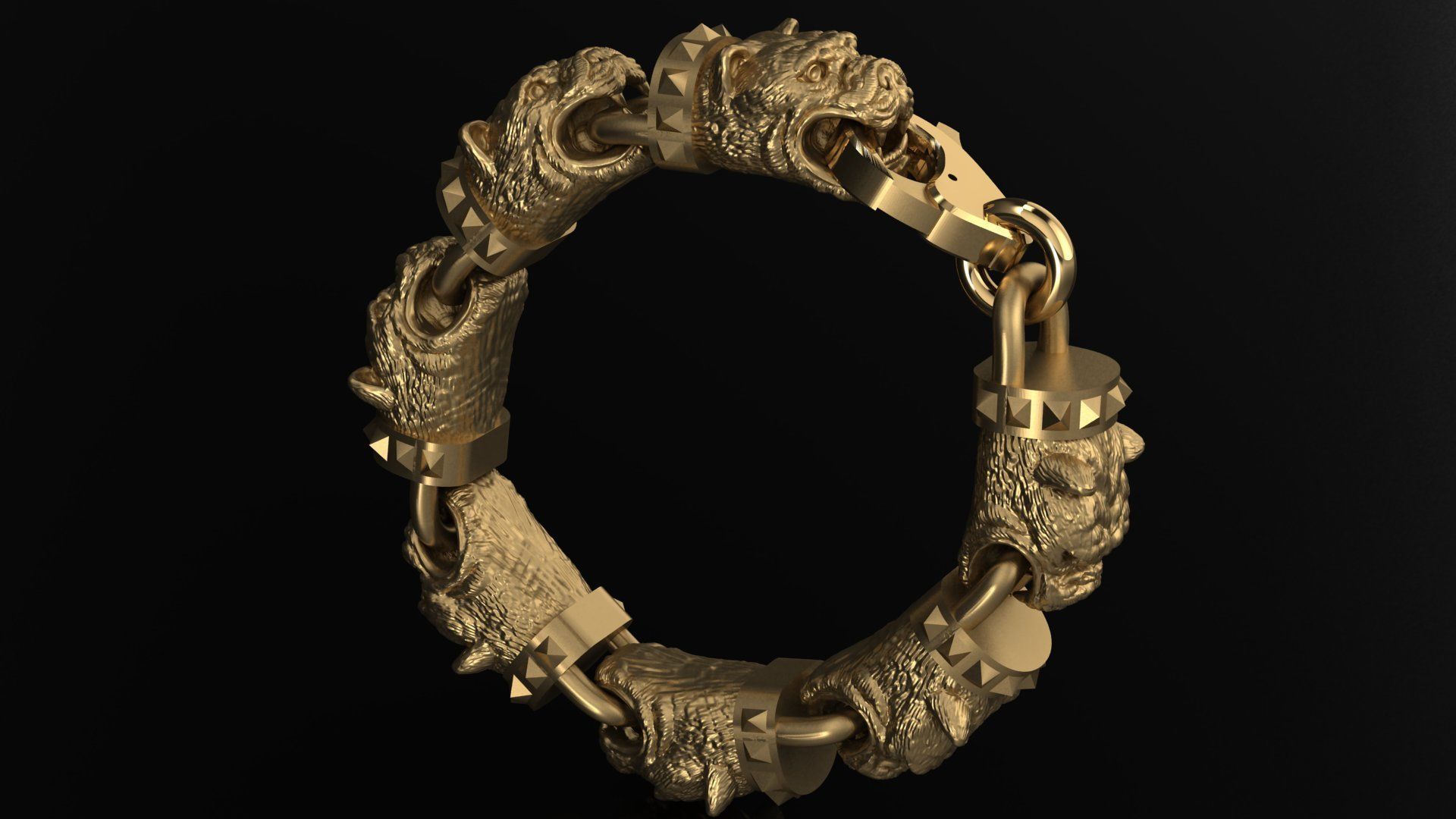 Bracelet Dogs 3D print model_5