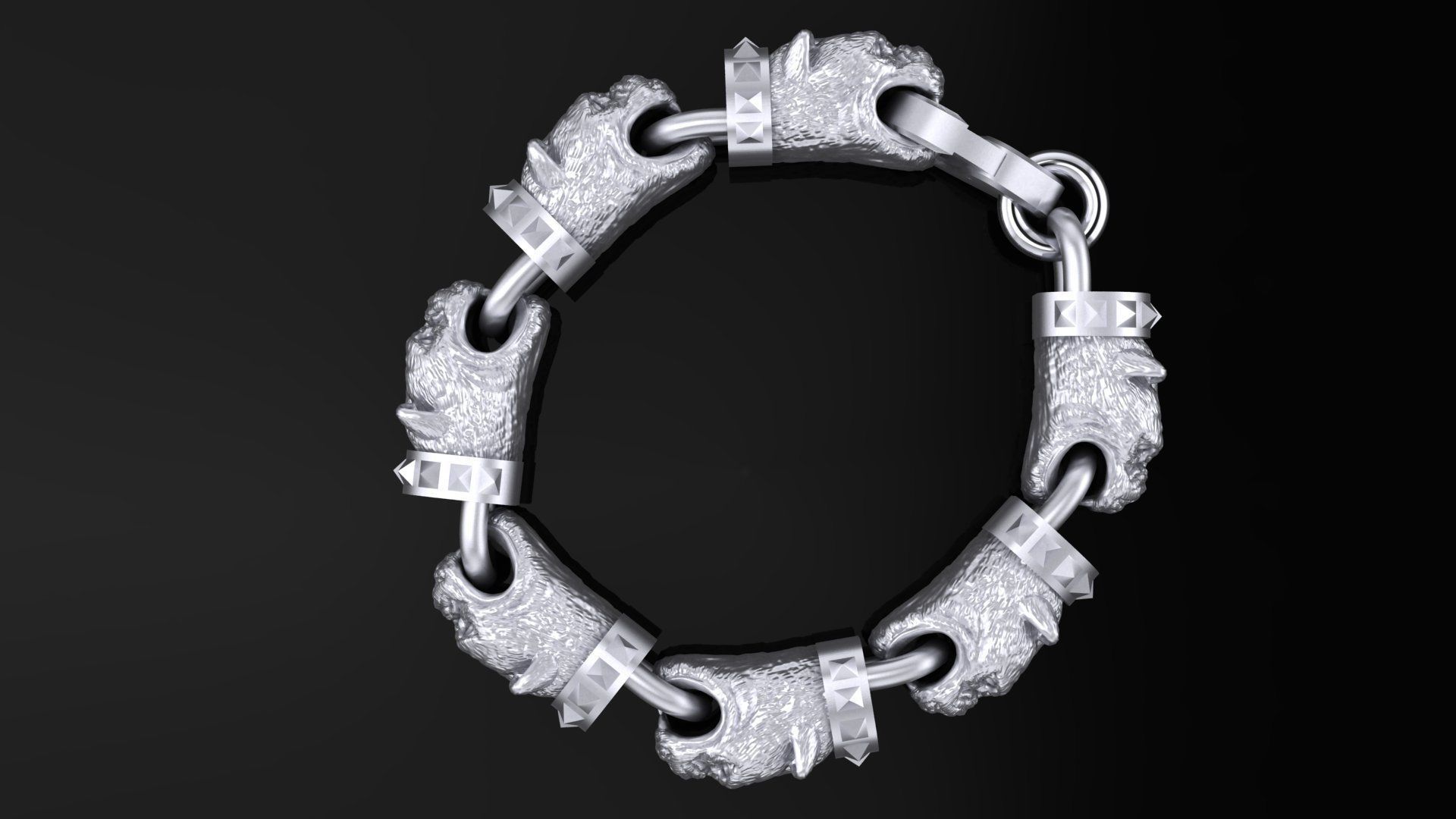 Bracelet Dogs 3D print model_1