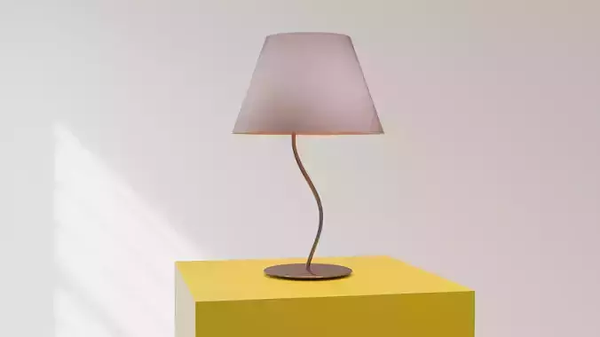Lampshade table lamp in shape of cube
