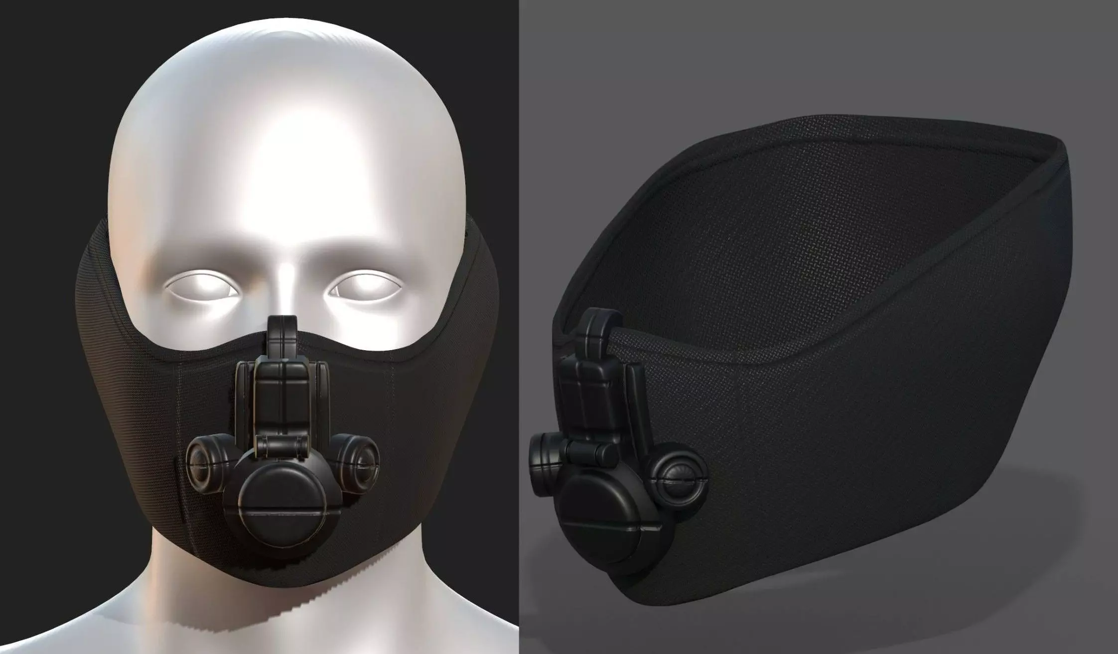 Gas mask respirator scifi futuristic 3d Low-poly 3D model_0