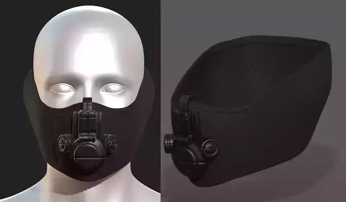 Gas mask respirator scifi futuristic 3d 