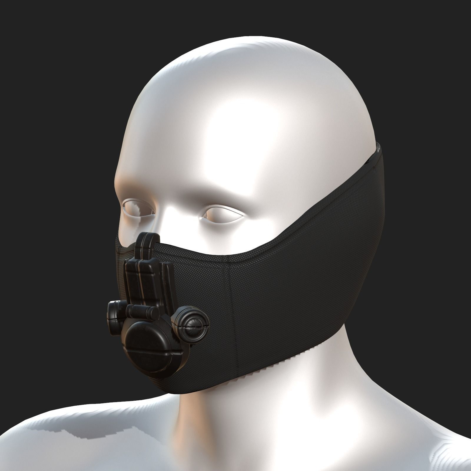 Gas mask respirator scifi futuristic 3d Low-poly 3D model_7
