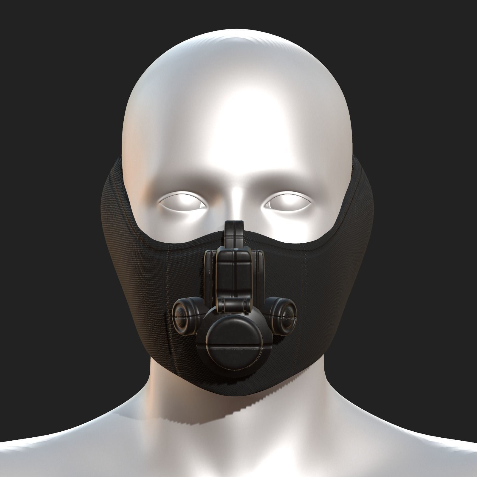 Gas mask respirator scifi futuristic 3d Low-poly 3D model_2