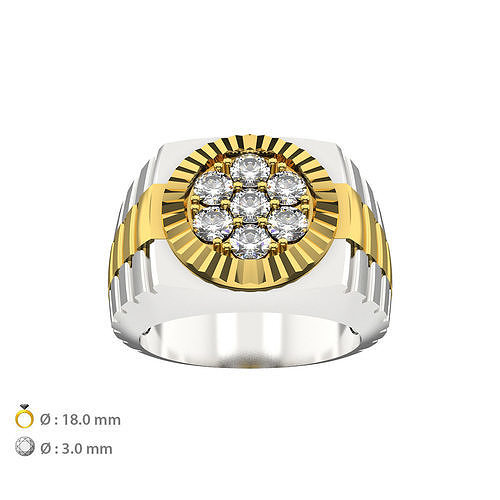 N061 Ring with watchstyle 3D print model