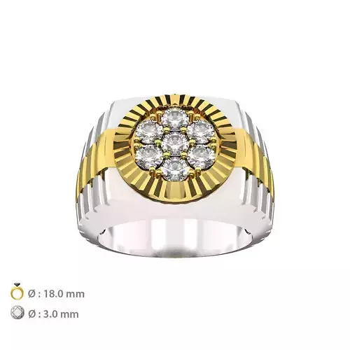 N061 Ring with watchstyle 3D print model