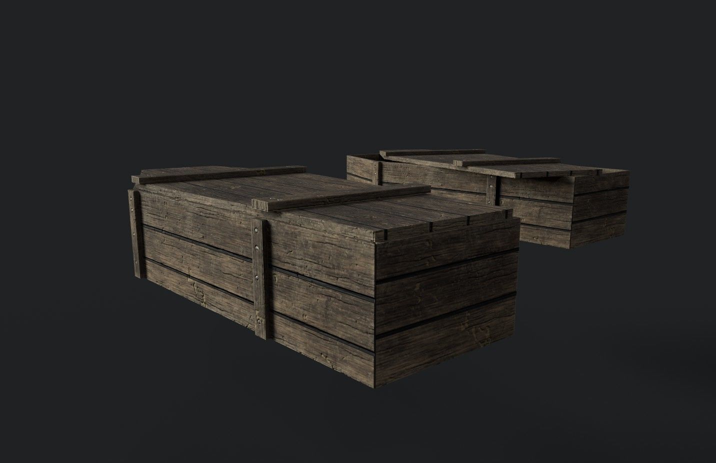 Old Wooden Coffin Low-poly 3D model_2