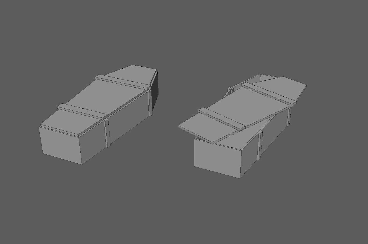 Old Wooden Coffin Low-poly 3D model_8