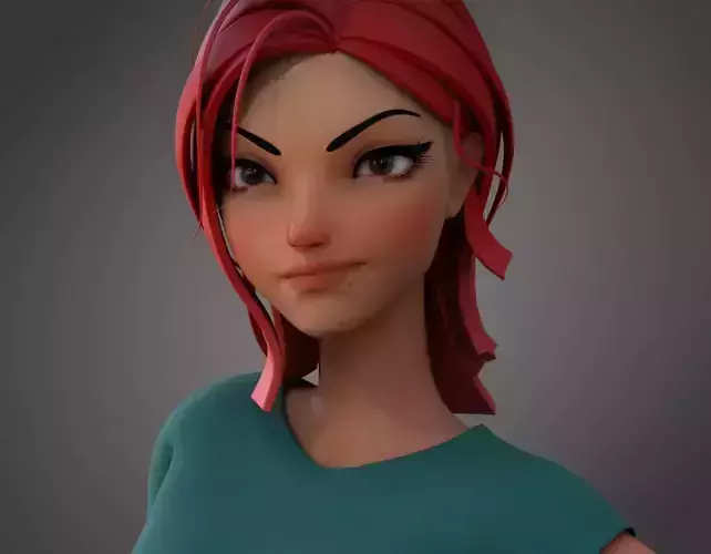 Violet Ver 3 Cartoon Girl Low-poly 3D model