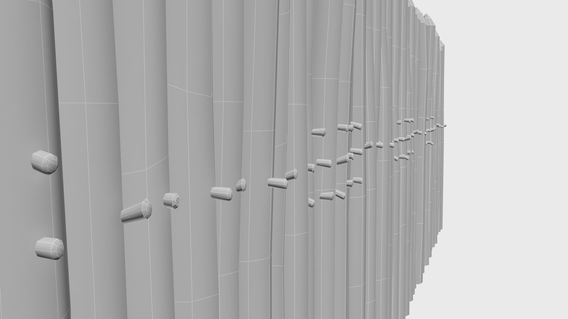 Modular medieval wooden palisades pack Low-poly 3D model_37