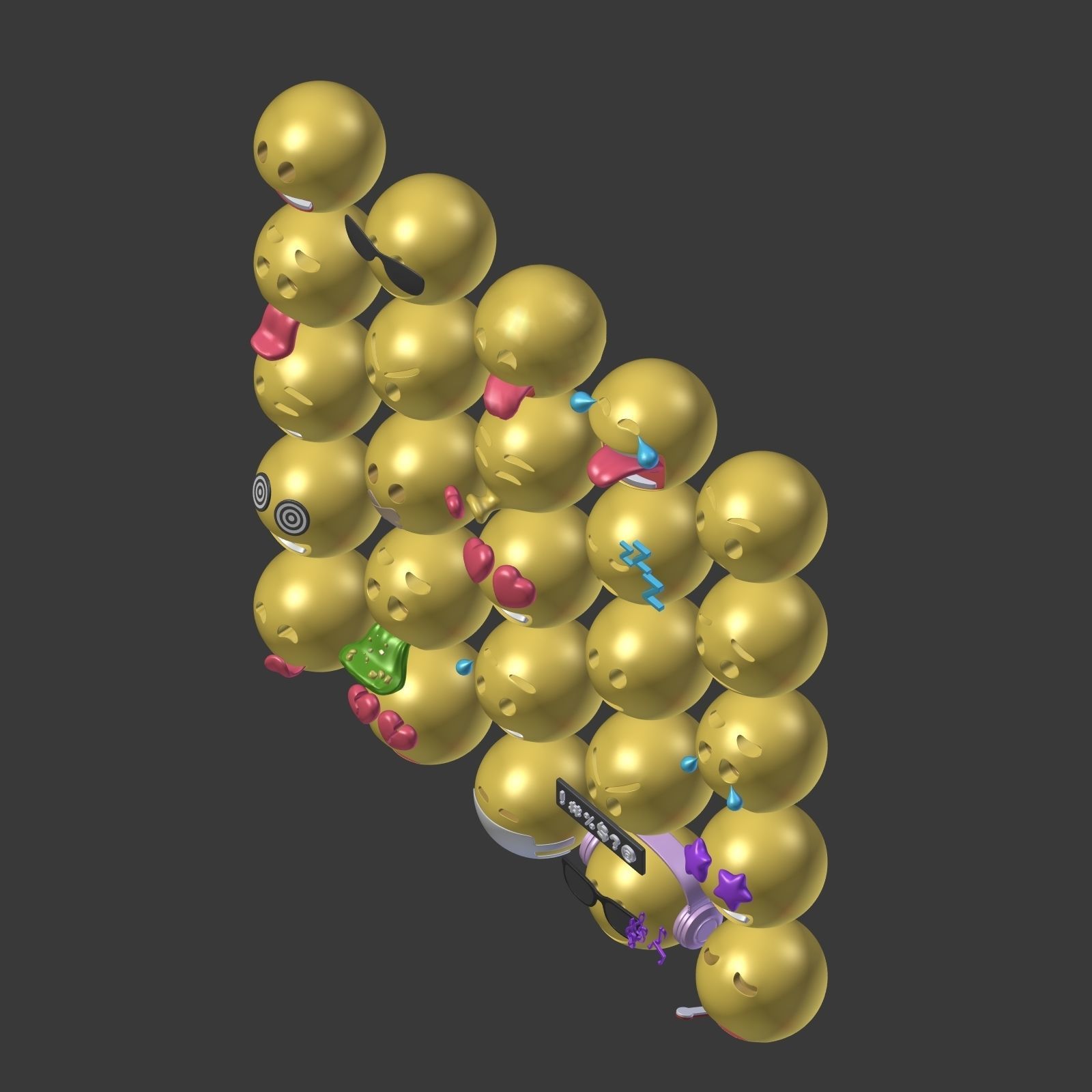 Emoticons - Emoji - Smiley Pack Low-poly 3D model_7