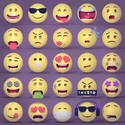Emoticons - Emoji - Smiley Pack Low-poly 3D model