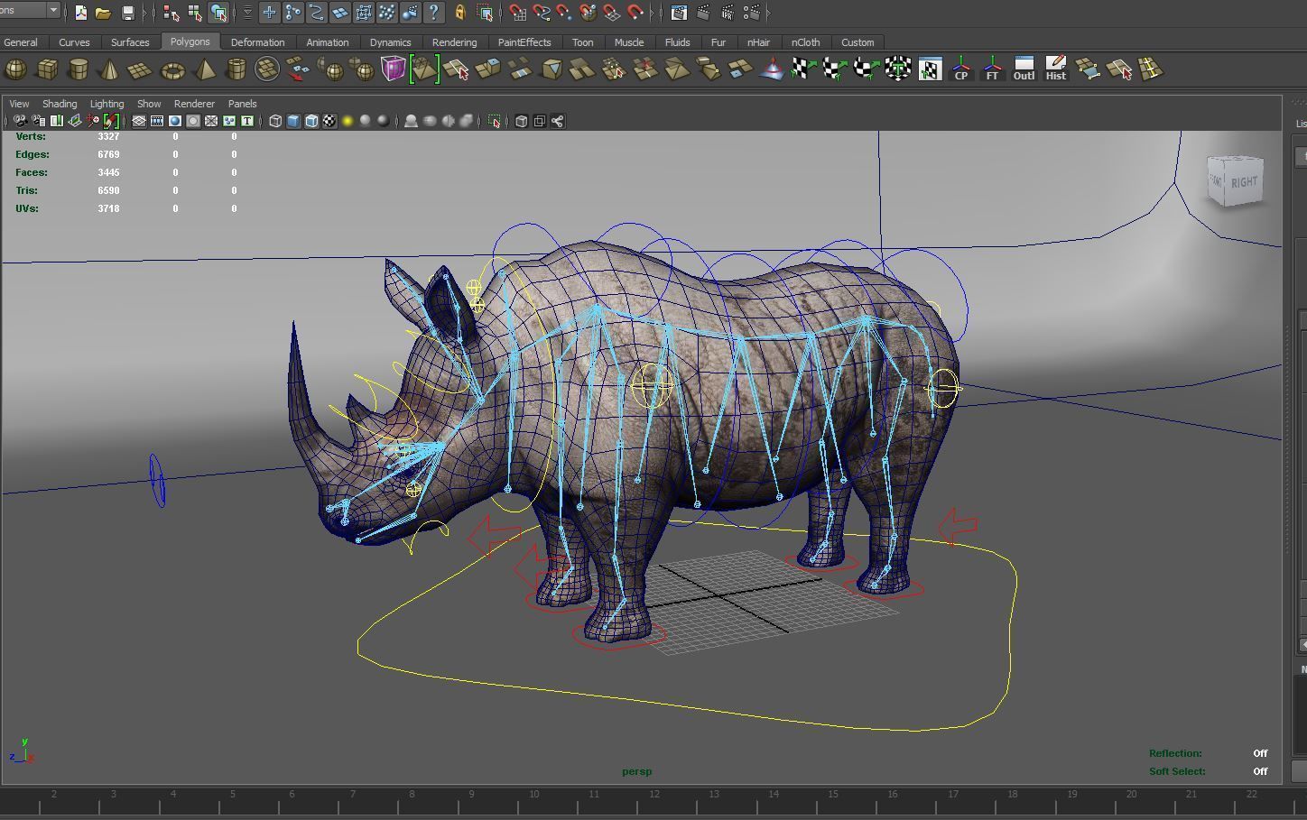 Dirty  Rhino 3D Models Rigged  game ready Low-poly 3D model_22