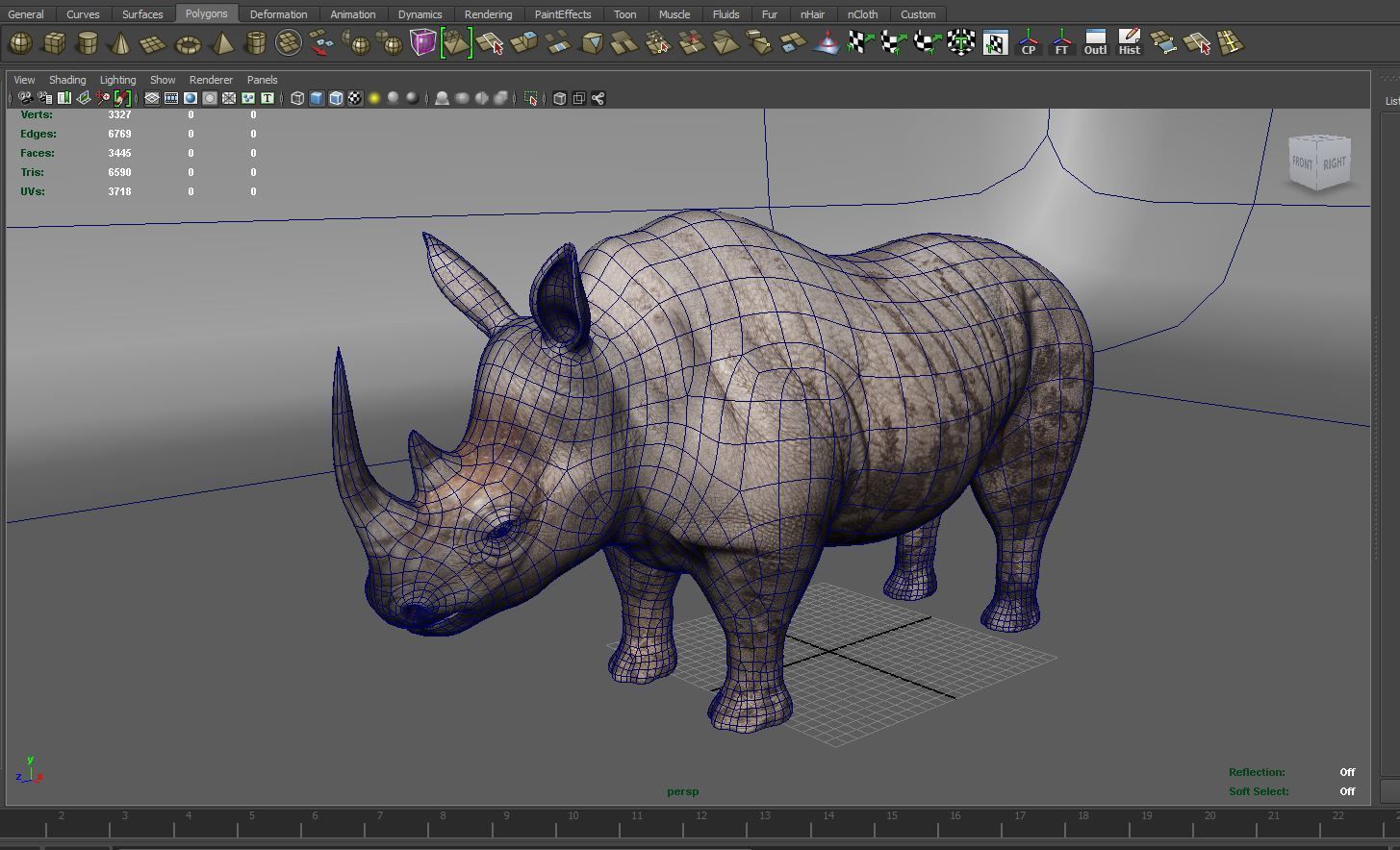 Dirty  Rhino 3D Models Rigged  game ready Low-poly 3D model_24