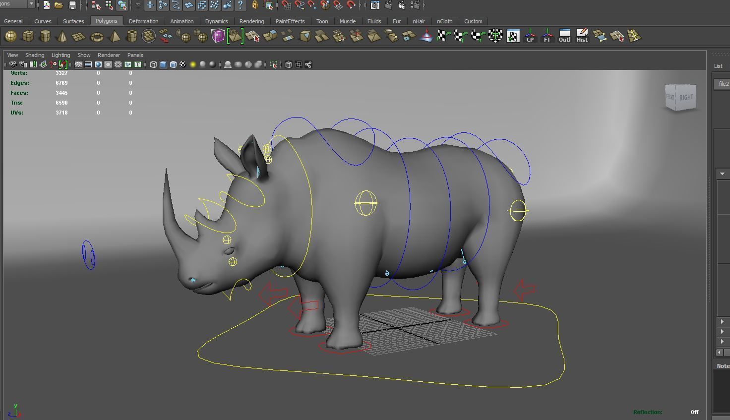 Dirty  Rhino 3D Models Rigged  game ready Low-poly 3D model_20