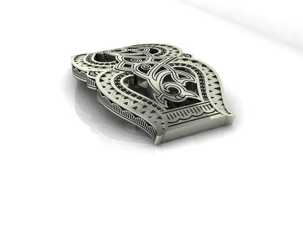 Buckle with ornament 3D print model_3