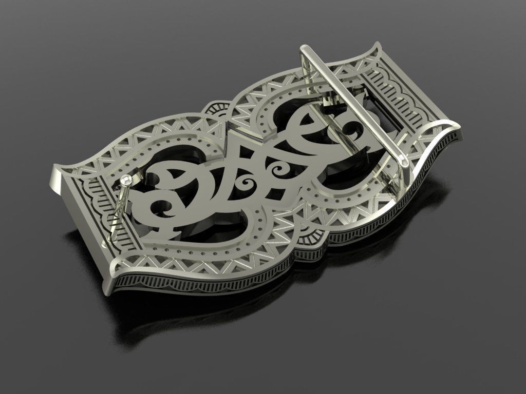 Buckle with ornament 3D print model_4
