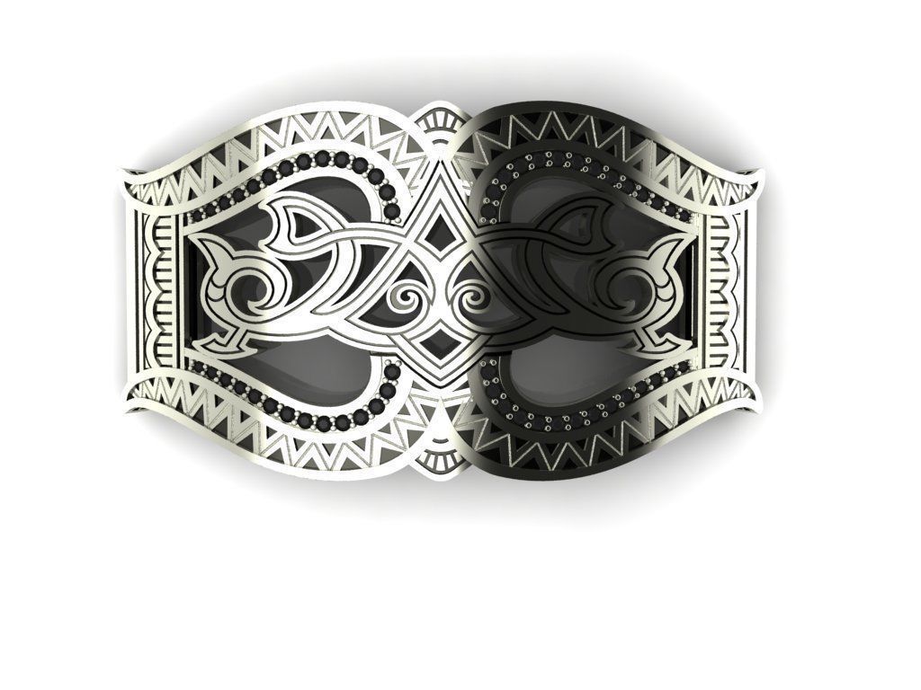 Buckle with ornament 3D print model_1
