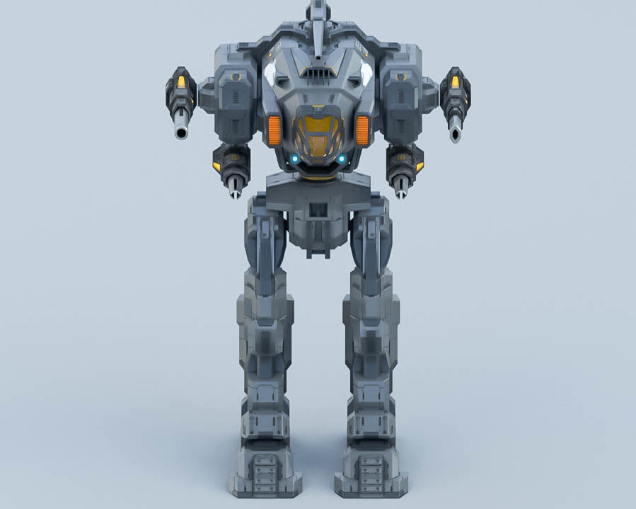 Werewolf BattleMech Low-poly 3D model_15