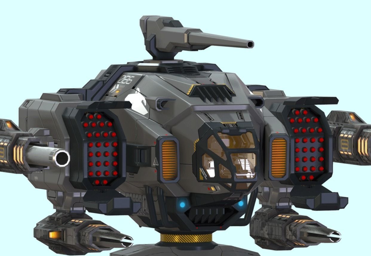 Werewolf BattleMech Low-poly 3D model_11