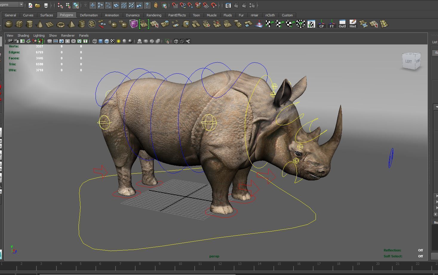 3D rhino rhinoceros Rigged realistic low poly  Low-poly 3D model_15
