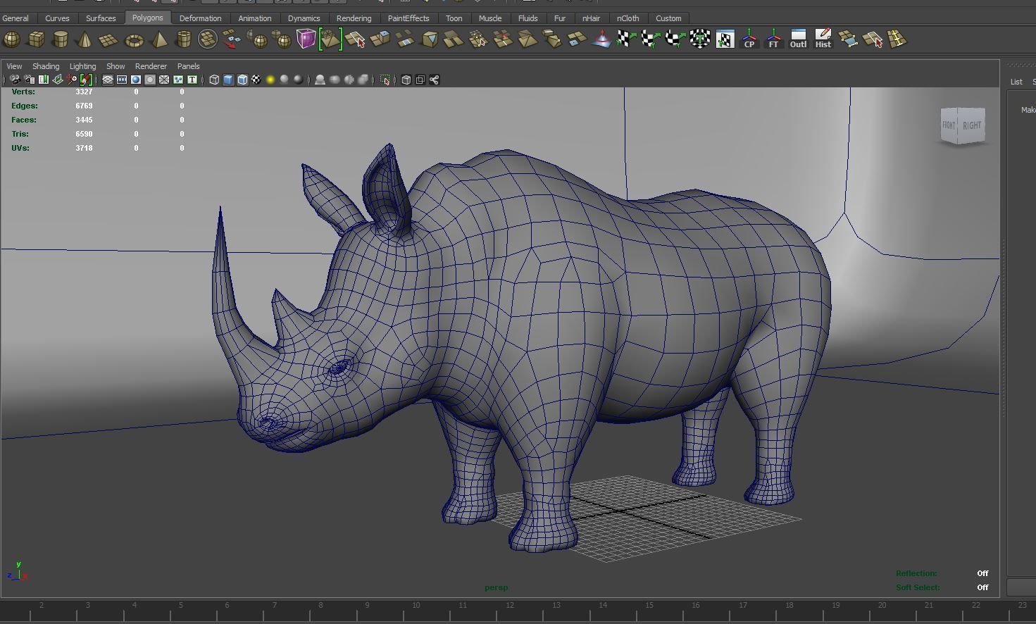 3D rhino rhinoceros Rigged realistic low poly  Low-poly 3D model_16