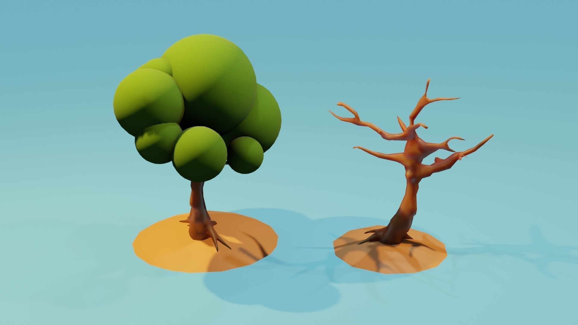 free 3d simple cute tree Free low-poly 3D model_1