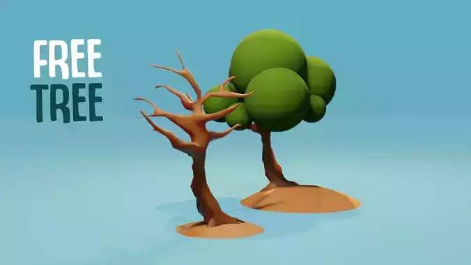 free 3d simple cute tree Free low-poly 3D model