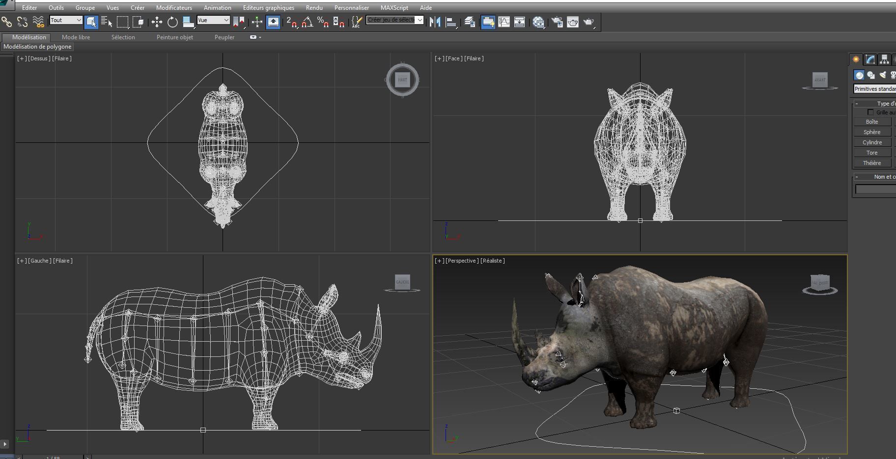 3D Dirty Rhino Model Rigged  game ready  Low-poly 3D model_21