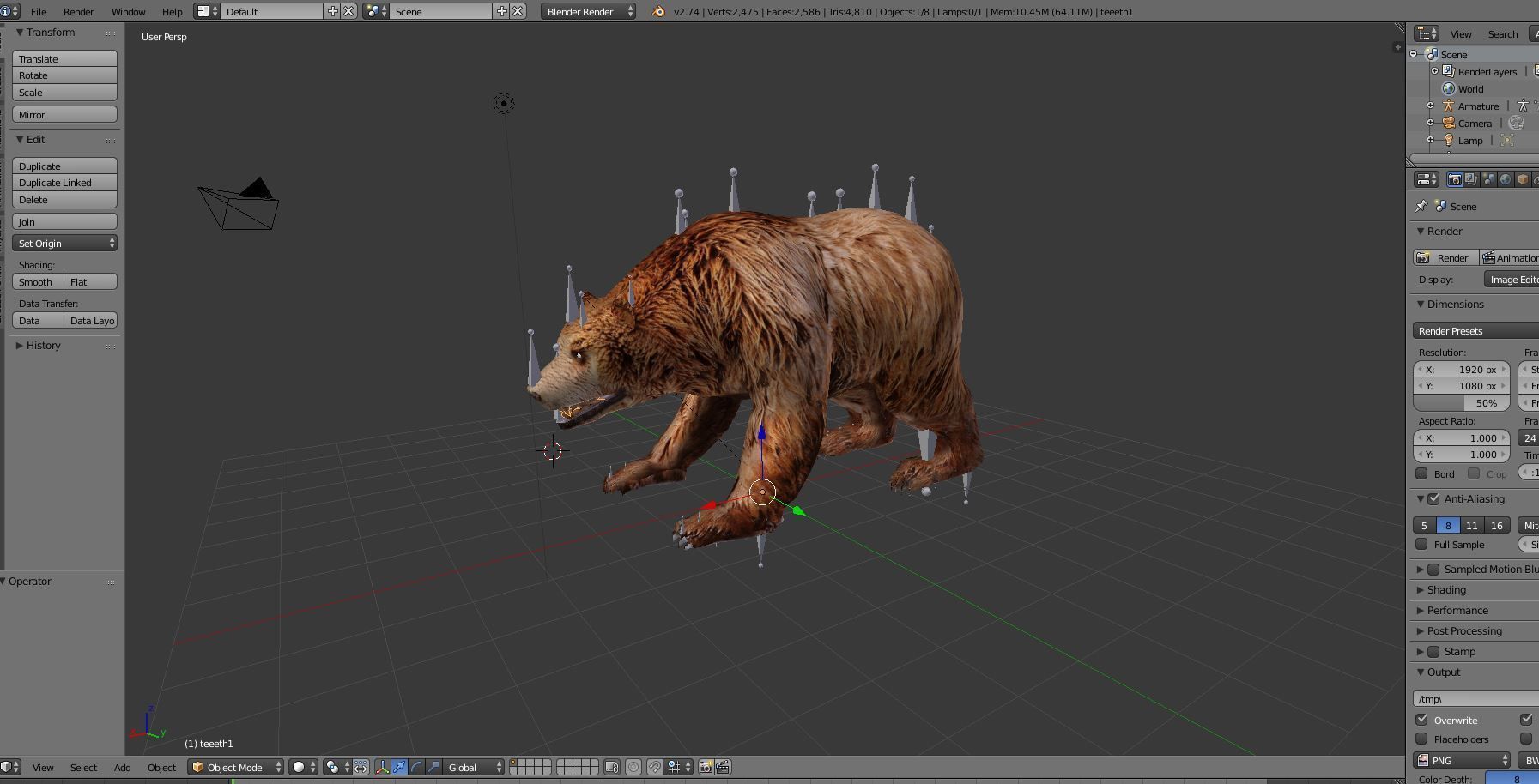 Red Bear Rigged 3D Models game Low-poly 3D model_22