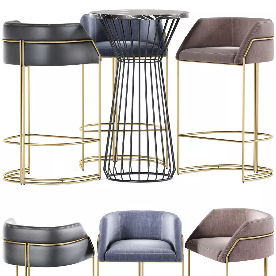 Wire Bar Table 3D model