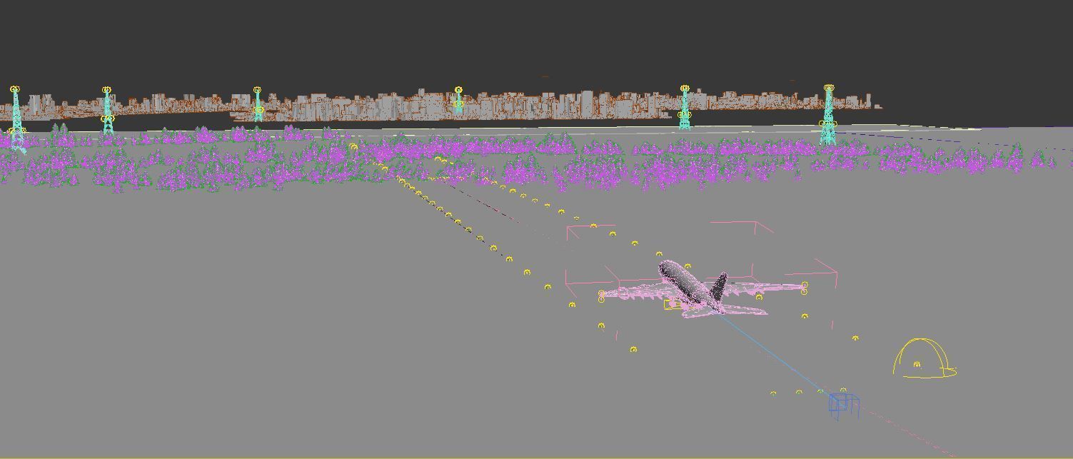 Airplane Landing Environment Airport Scene 3D model_5