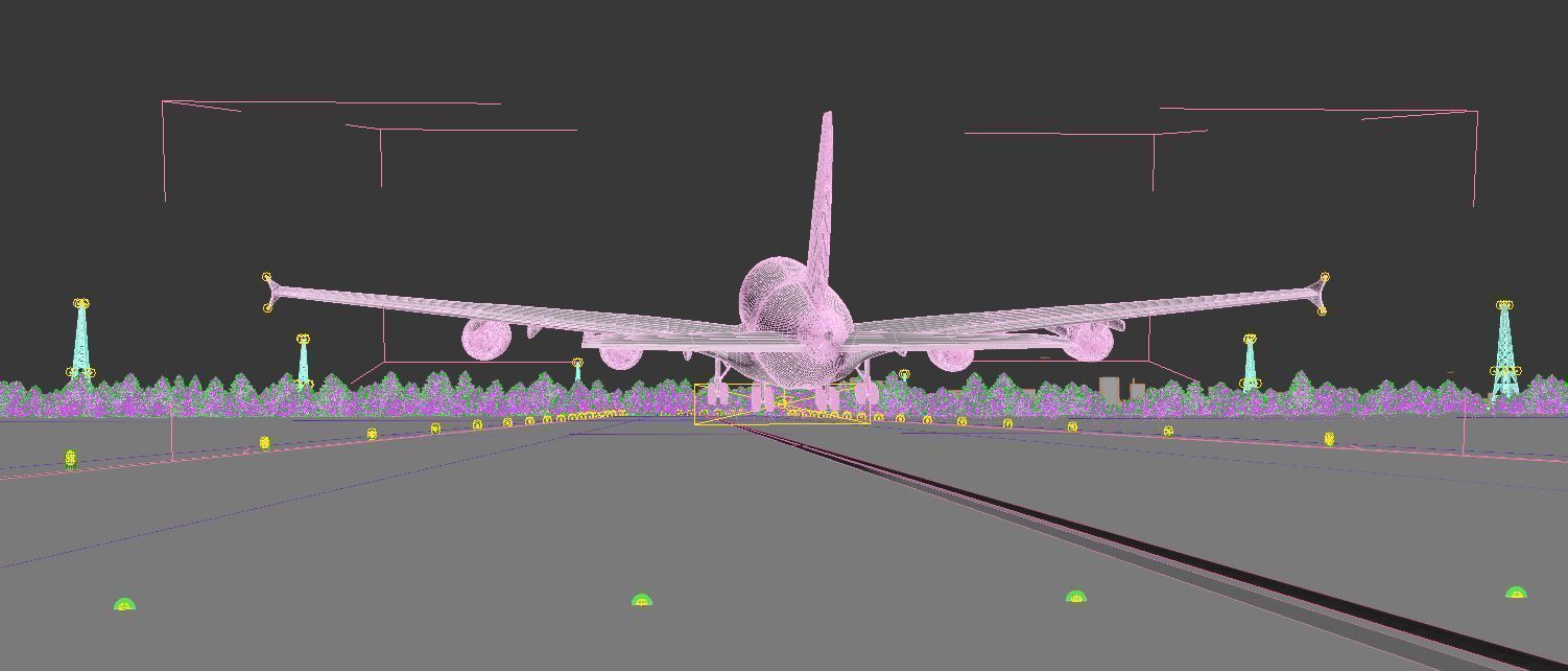 Airplane Landing Environment Airport Scene 3D model_4