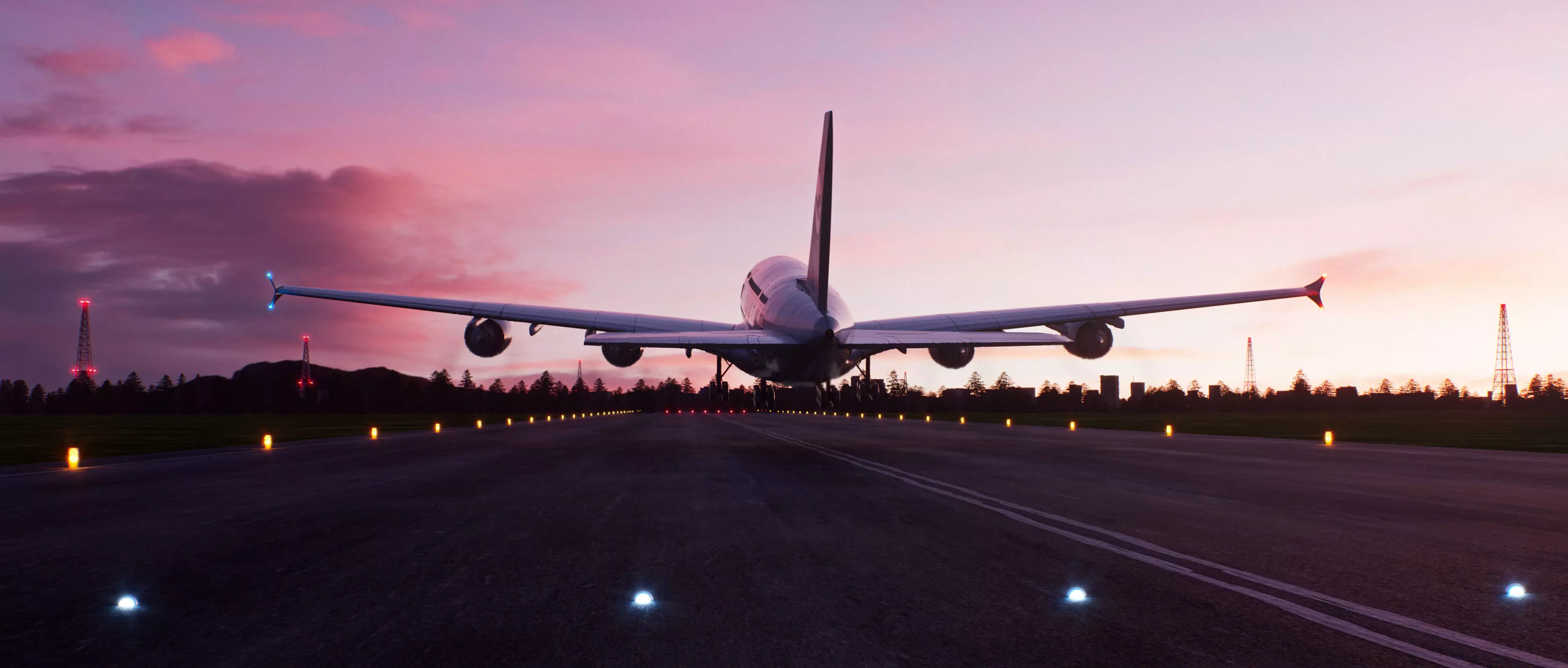 Airplane Landing Environment Airport Scene 3D model_0