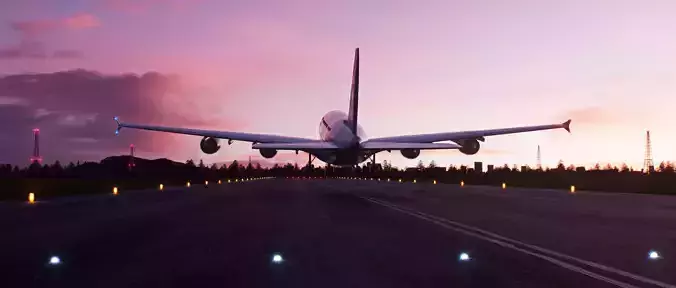 Airplane Landing Environment Airport Scene 3D model