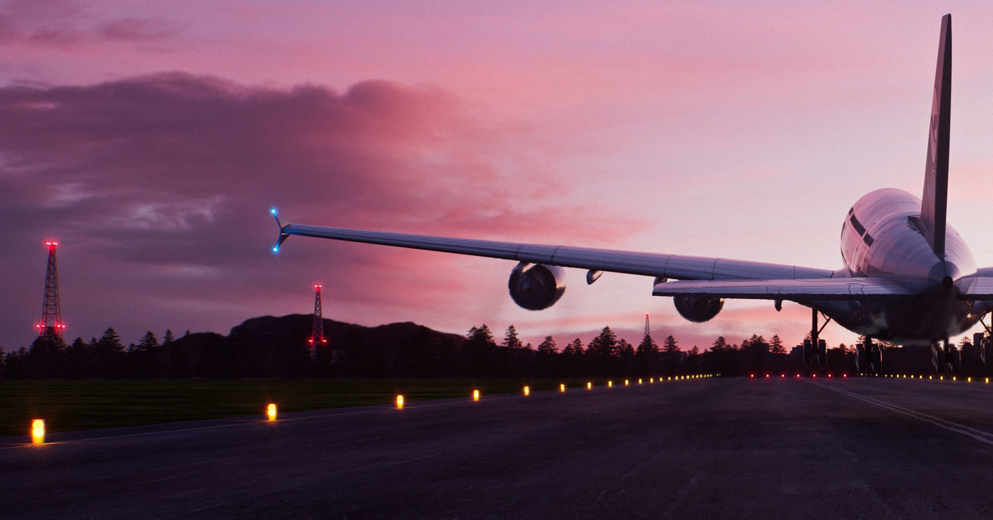 Airplane Landing Environment Airport Scene 3D model_3