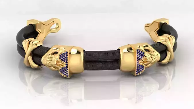 Bracelet with couple skulls and glasses