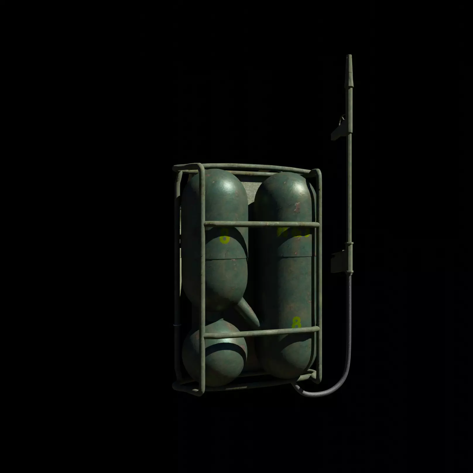 WW2 Flame Thrower LowPoly Free low-poly 3D model