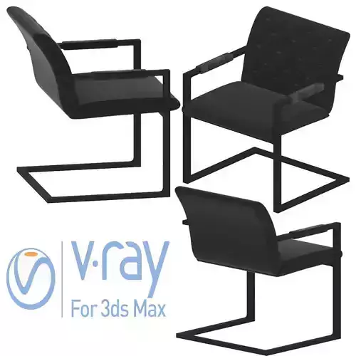 Chaair leather chair on metal frame