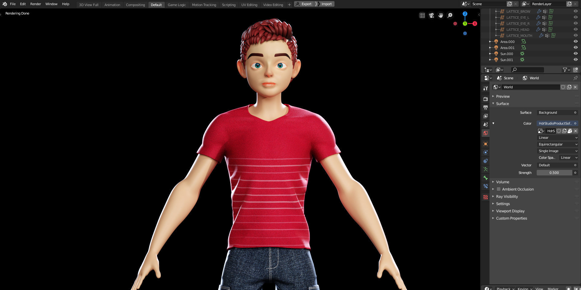Rigged - Stylized Character Boy  - Blender Cycles And Eevee 3D model_7